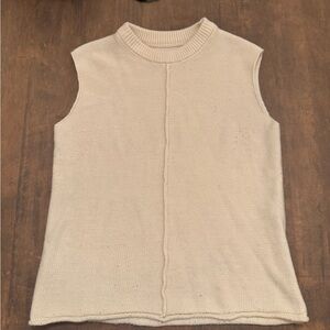 Sleeveless Cream Knit Top